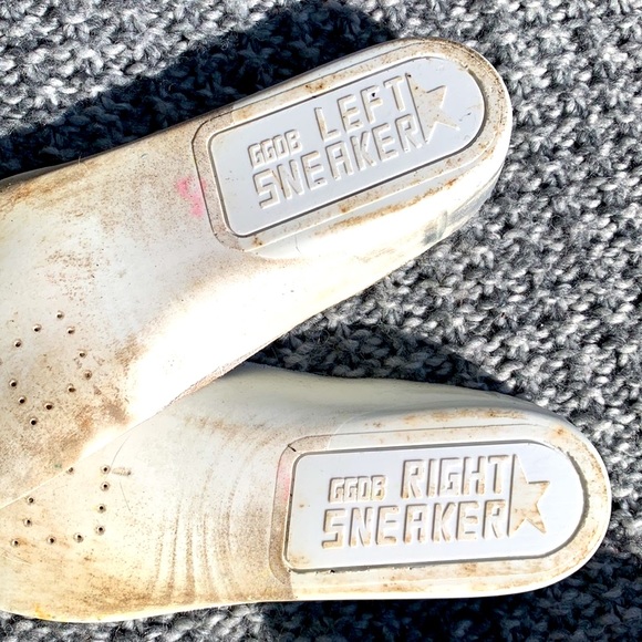 GOLDEN GOOSE HI STAR BLACK LEATHER TRAINERS GOLD DETAIL THICK SOLE EUC SIZE 37 - Picture 9 of 16